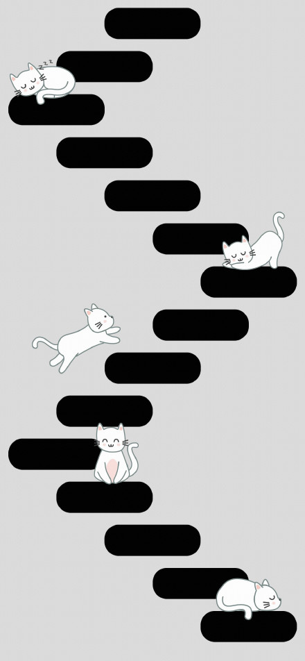 Cute Cat Dynamic Island 4K iPhone wallpaper