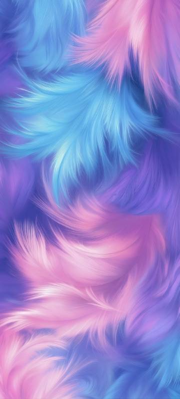 Fantasy feathers in soft colors phone wallpaper