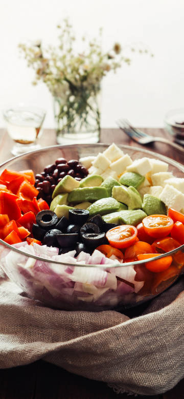 Healthy fresh vegetable salad phone wallpaper