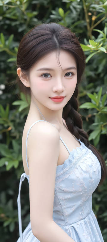 Sweet girl in suspender dress mobile wallpaper