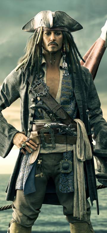 Captain Jack at sea phone wallpaper