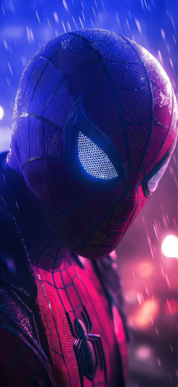 Marvel's Spider-Man In Rain 4K Phone Wallpaper