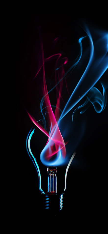 Creative light bulb abstract art phone wallpaper
