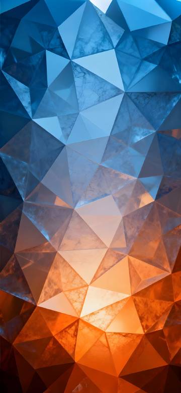 Beautiful Blue and Orange Abstract Geometric Pattern 4K Phone Wallpaper