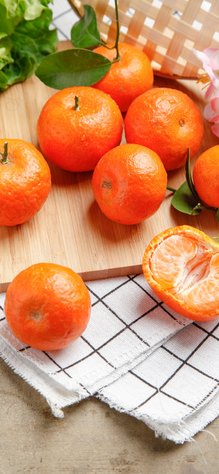 Appetizing Oranges with Peeled One 4K Phone Wallpaper