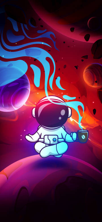 Astronaut Meditating in the Universe