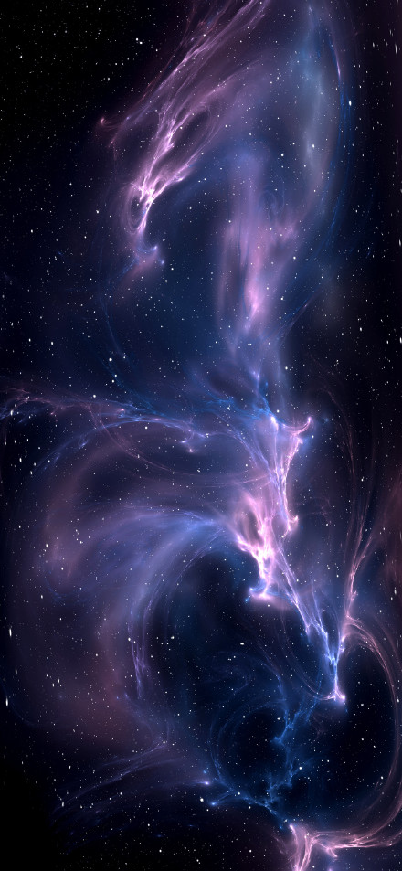 Purple Cosmic Nebula in Deep Space Phone Wallpaper
