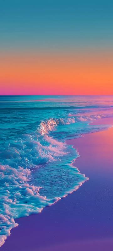 Aesthetic Colorful Ocean Sunset 4K Wallpaper