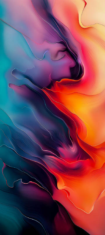 Vibrant Orange Blue Red Swirl Art Phone Wallpaper