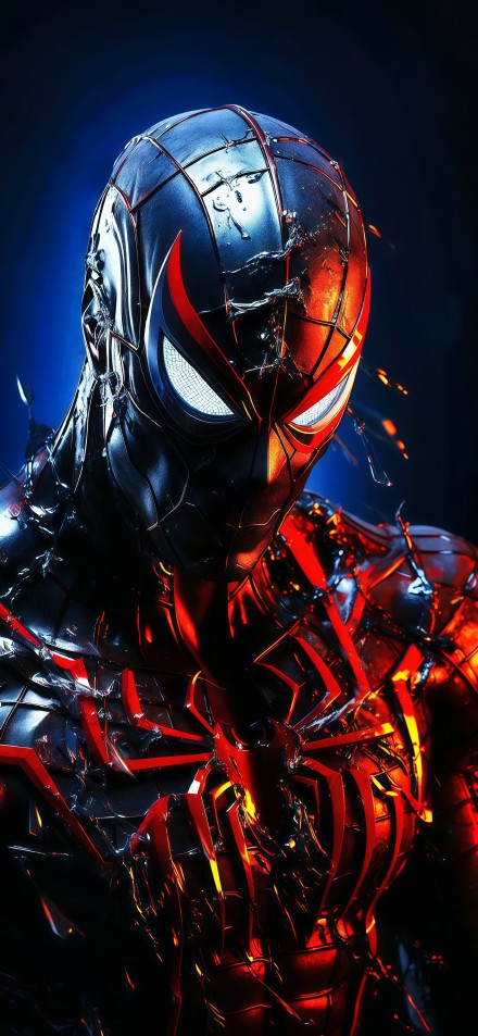 Cool Spider-Man in Iron Suit phone wallpaper