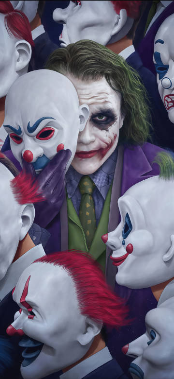 The joker in the mask phone wallpaper