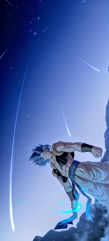 Dragon Ball Gogeta shooting star night sky 4K wallpaper