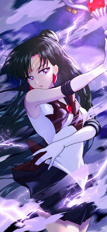 Sailor Moon holding a scepter anime wallpaper 4K