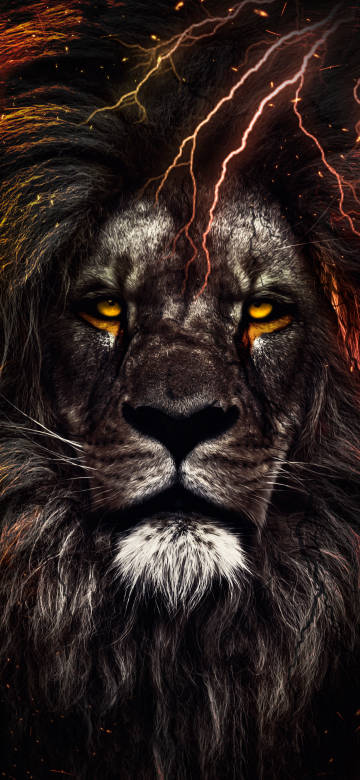 Fantasy Lightning Lion Phone Wallpaper 4K Fantasy Lightning Lion Phone Wallpaper 4K