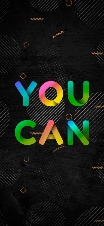 Colorful "YOU CAN" Text on a Black Background 4K Wallpaper