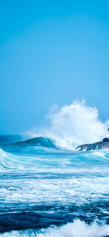 Blue Ocean Wave Crash Aesthetic Wallpaper Blue Ocean Wave Crash Aesthetic Wallpaper