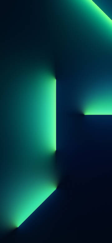 IPhone 13 Pro Official Stock Wallpaper (Green Light Beams)