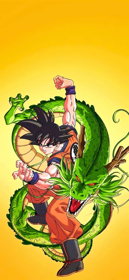 Son Goku and the Green Dragon Shenron