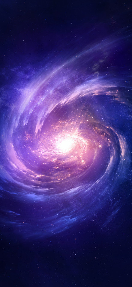 Purple Galaxy Spiral in Deep Space 4K Phone Wallpaper