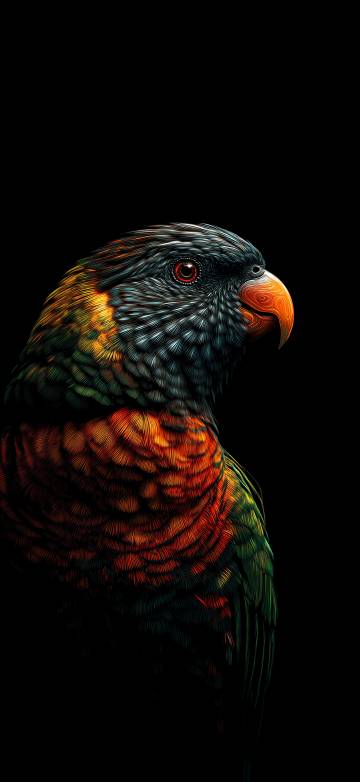 Vibrant Parrot Closeup Design Phone Wallpaper Vibrant Parrot Closeup Design Phone Wallpaper