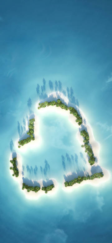 Romantic love island scenery 4K phone wallpaper