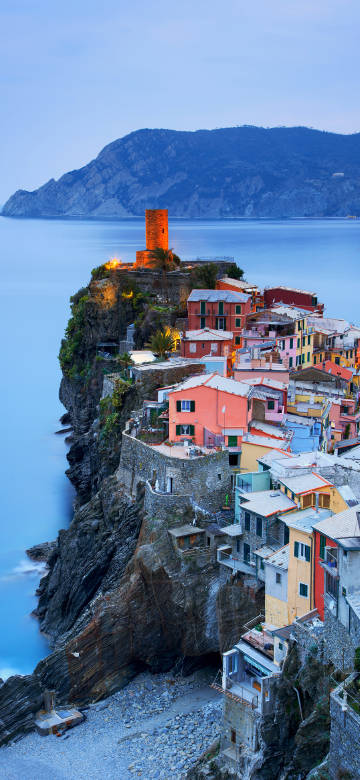 Cinque Terre, Vernazza, Sunset View, 4K