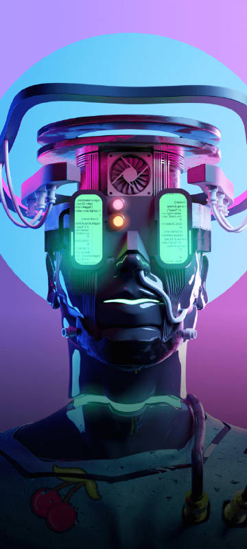 Cyberpunk Robot Wallpaper