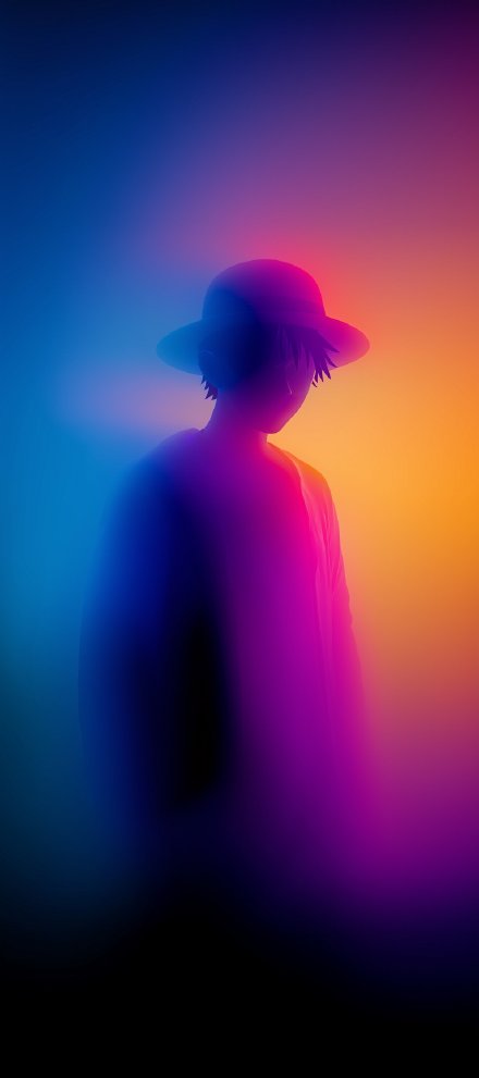 Minimalist Monkey D. Luffy Gradient Silhouette 4K Wallpaper