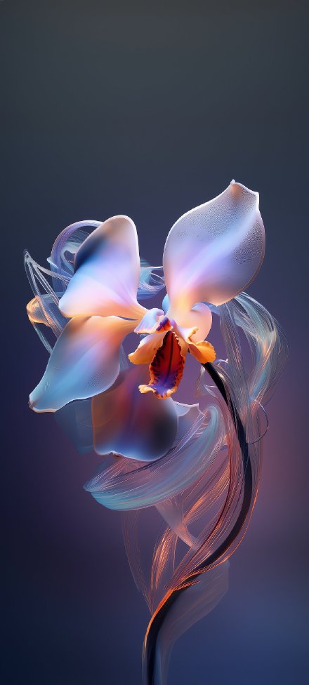 Surreal Blue and Pink Orchid Phone Wallpaper