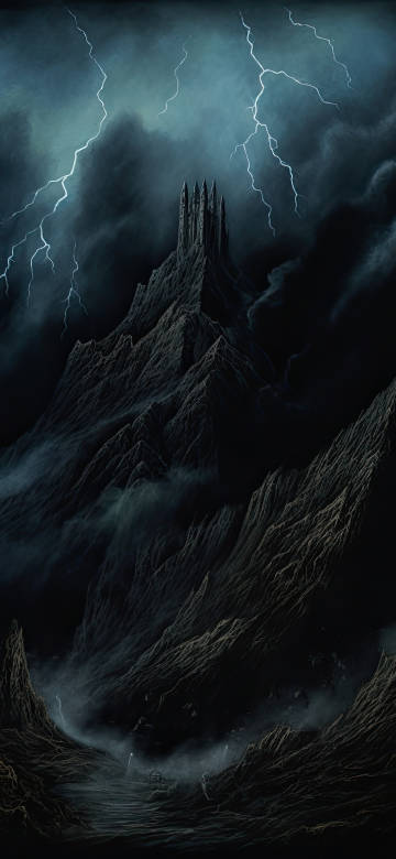 Lightning Strikes Over Gothic Fortress 4K UHD Wallpaper