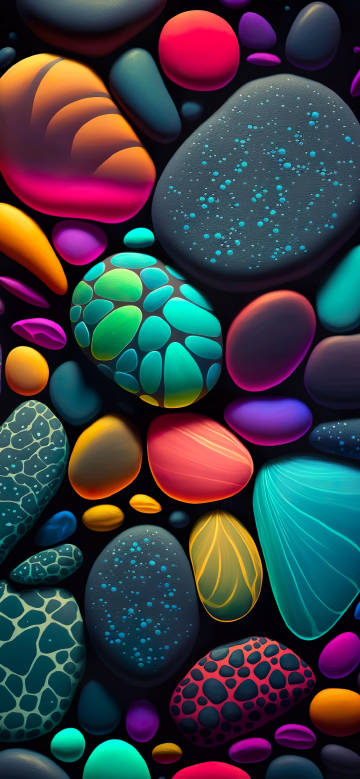 Stones of various shapes and rich patterns phone wallpaper
