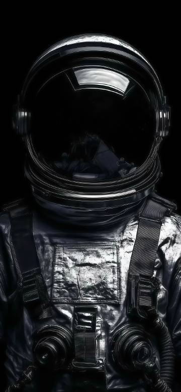 Astronaut figure in the black cosmos phone wallpaper