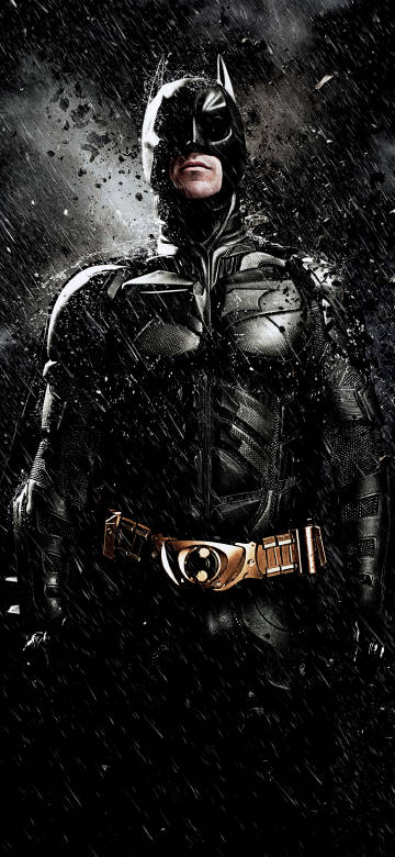 Batman in the dark night's wind and rain