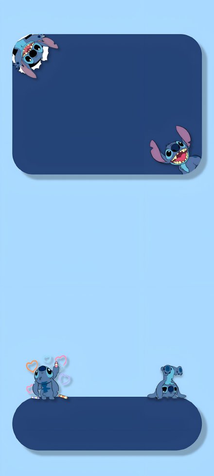 Adorable Stitch Light Blue Background Lock Screen iPhone Wallpaper