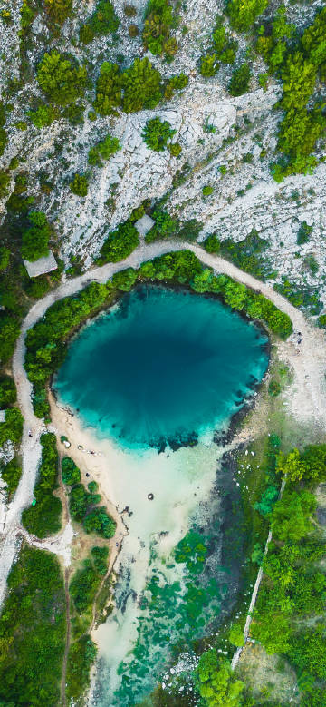 Eye of the Earth Croatia Aerial Phone Wallpaper