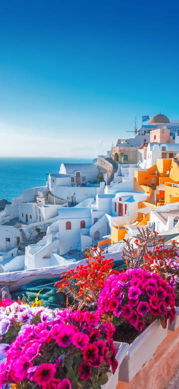 Stunning santorini scenery phone wallpaper