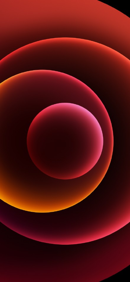 iPhone 12 Orbs Dark Red Wallpaper
