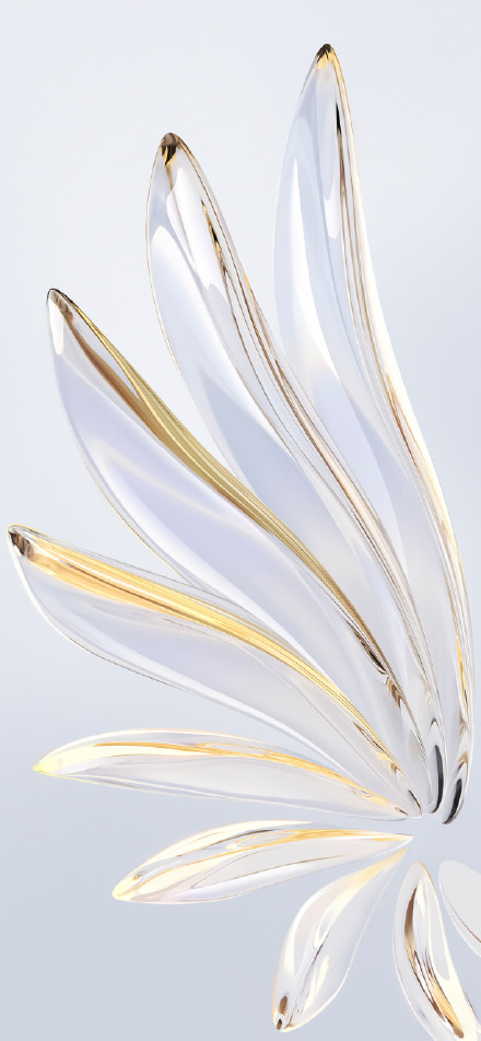 Transparent leaves with golden veins phone wallpaper