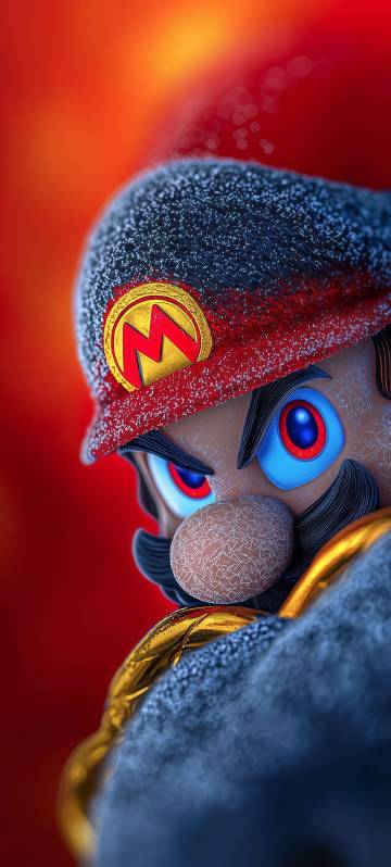 Cool mario close-up phone wallpaper