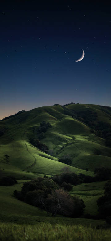 Beautiful Night Sky Hills Phone Wallpaper 4K
