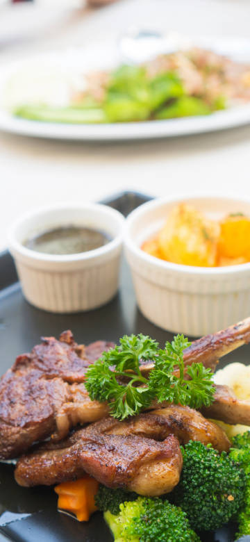 Tempting Western-style grilled lamb chops phone wallpaper