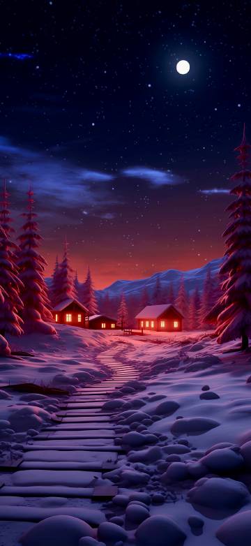 Beautiful Winter Wonderland Phone Wallpaper 4K