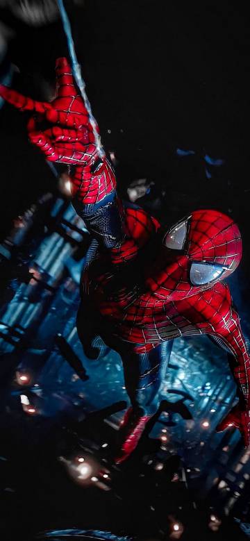 Spider-Man Swinging Through Skyscrapers