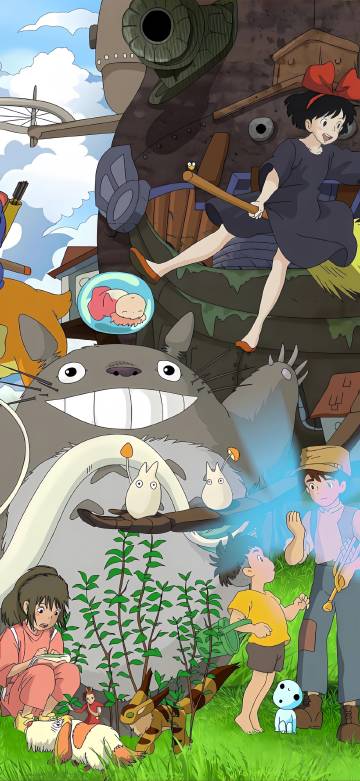 Hayao Miyazaki animation character collection phone wallpaper
