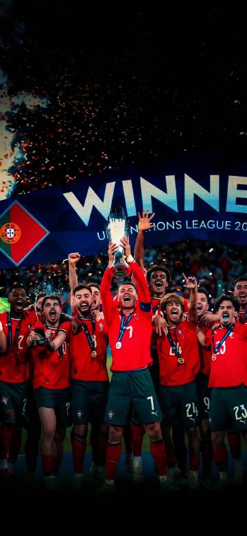 Portugal national football team players celebrate their victory