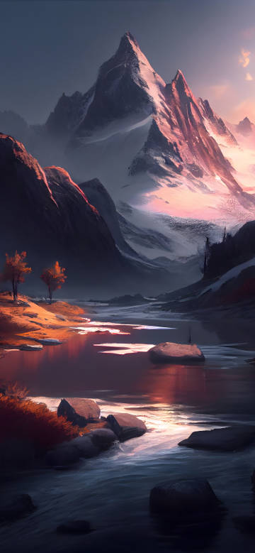 Mystic Mountain Sunset Fantasy Landscape Wallpaper Mystic Mountain Sunset Fantasy Landscape Wallpaper