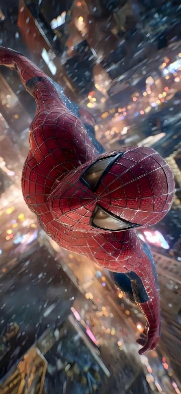 Spider-Man Swinging Through The City