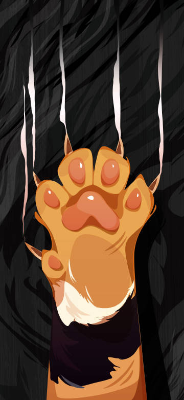 Anime cat claw scratches phone wallpaper