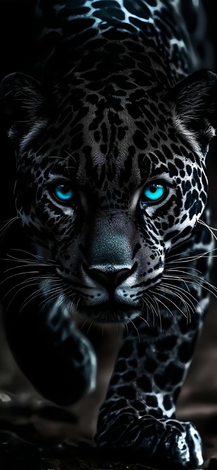 Beautiful Jaguar With Blue Eyes Wallpaper