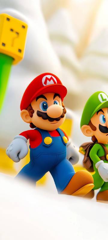 Mario and luigi walking together phone wallpaper